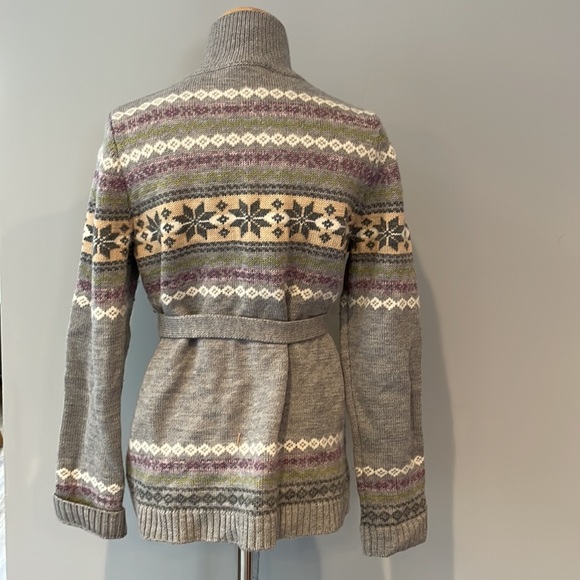 Sundance FairIsle cardigan - grey / snowflake sweater- size medium - Picture 4 of 5